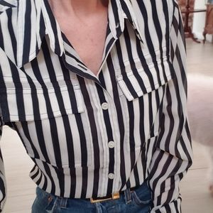 Jones New York Semi Sheer Black White Butt…